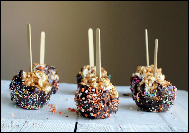 Chocolate Covered Caramel Popcorn Balls